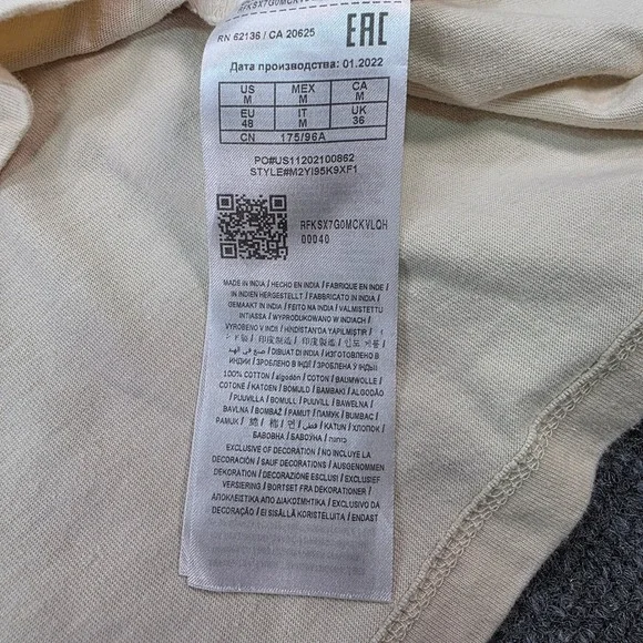 Guess University T-Shirt Mens Medium‎ Beige Short Sleeve Graphic Tee Top - Picture 5 of 8